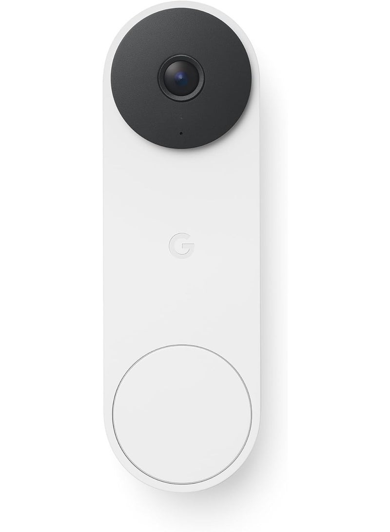 جوجل Google Nest Doorbell (Wired, 3rd Gen) - 2K Video and Gemini, Live View, Night Vision, 2-Way Audio - Works with Google Home - 2025 Model - Snow - Image 1